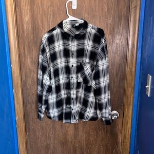 H&M Monochrome Checkered Women's Button-Down Shirt
